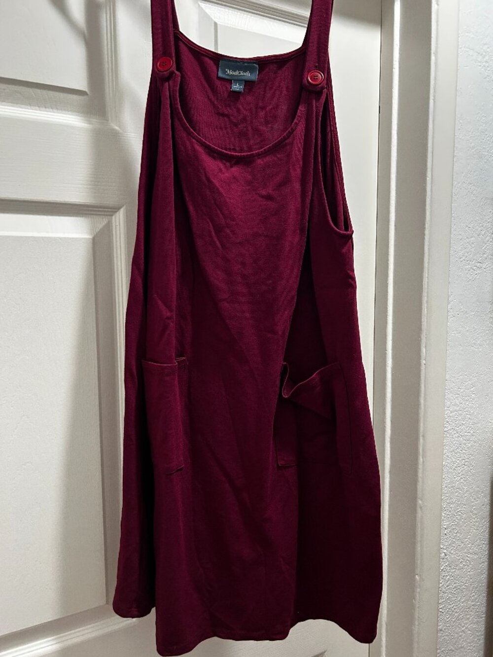 ModCloth Maroon Overall Dress - L